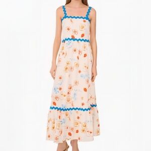 Cece New York Linen Blend Tiered Maxi Sundress M
